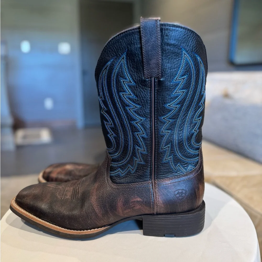 Ariat Sport Big Country Wide Square Toe Cowboy Boot, Like New, See Flaw Details - Picture 4 of 11